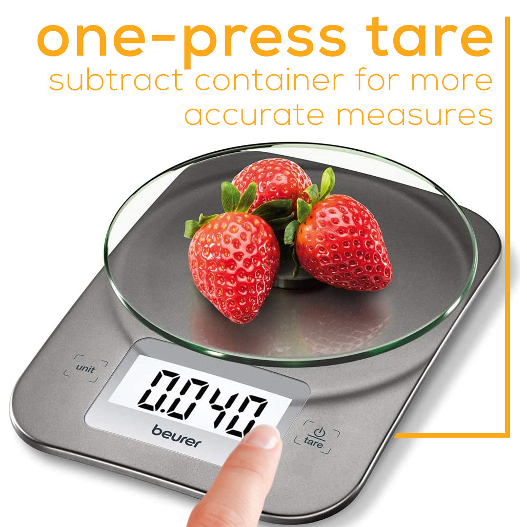 beurer kitchen scale ks26 multi functional  one press tare