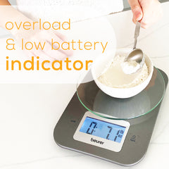 beurer kitchen scale ks26 multi functional overload and low battery indicator