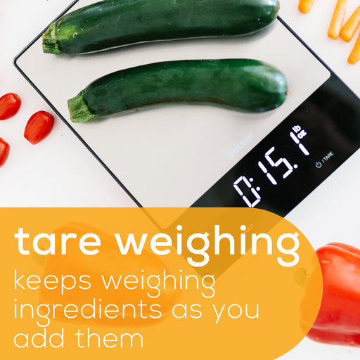 Beurer KS34 Digital Kitchen Food Scale tare weighing