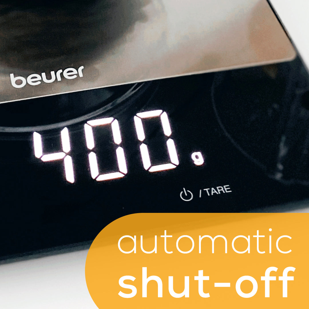 Beurer KS34 Digital Kitchen Food Scale auto shut off