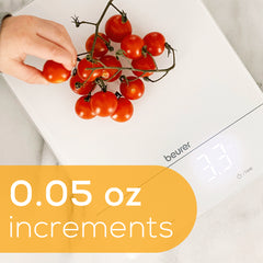 Beurer KS34 White Digital Kitchen Food Scale increments