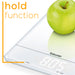 Beurer KS34 White Digital Kitchen Food Scale hold function