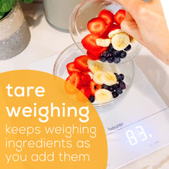 Beurer KS34 White Digital Kitchen Food Scale tare weighing