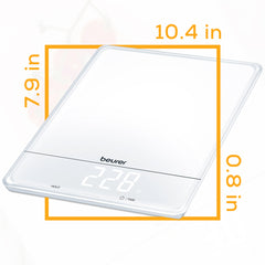 Beurer KS34 White Digital Kitchen Food Scale portable scale