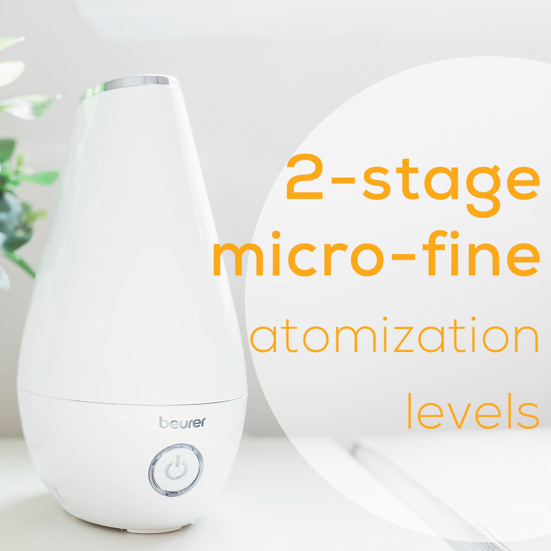 2 stage micro fine atomization levels Beurer 2 in 1 oil diffuser and humidifier LB37