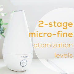 2 stage micro fine atomization levels Beurer 2 in 1 oil diffuser and humidifier LB37
