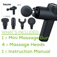 Beurer MG99 Mini Massage Gun whats included 