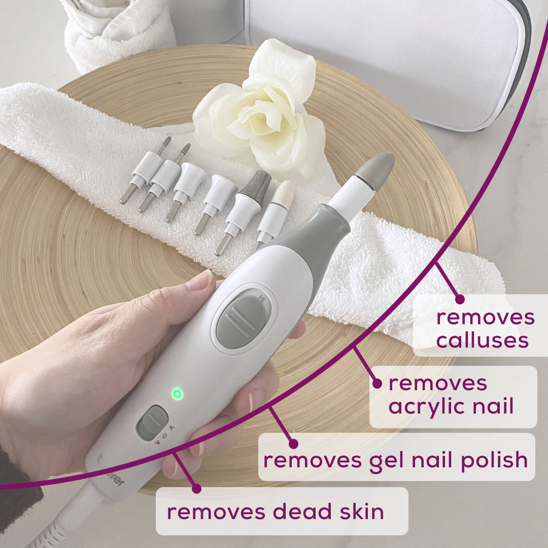 mani pedi MP32 by beurer removes calluses and acrylic nails
