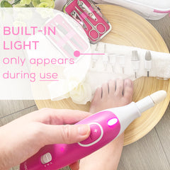 Built in light that appears only during use Beurer mani pedi nail drill kit mp44