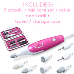 Includes protective cap for nail dust and storage case Beurer mani pedi nail drill kit mp44 whats included