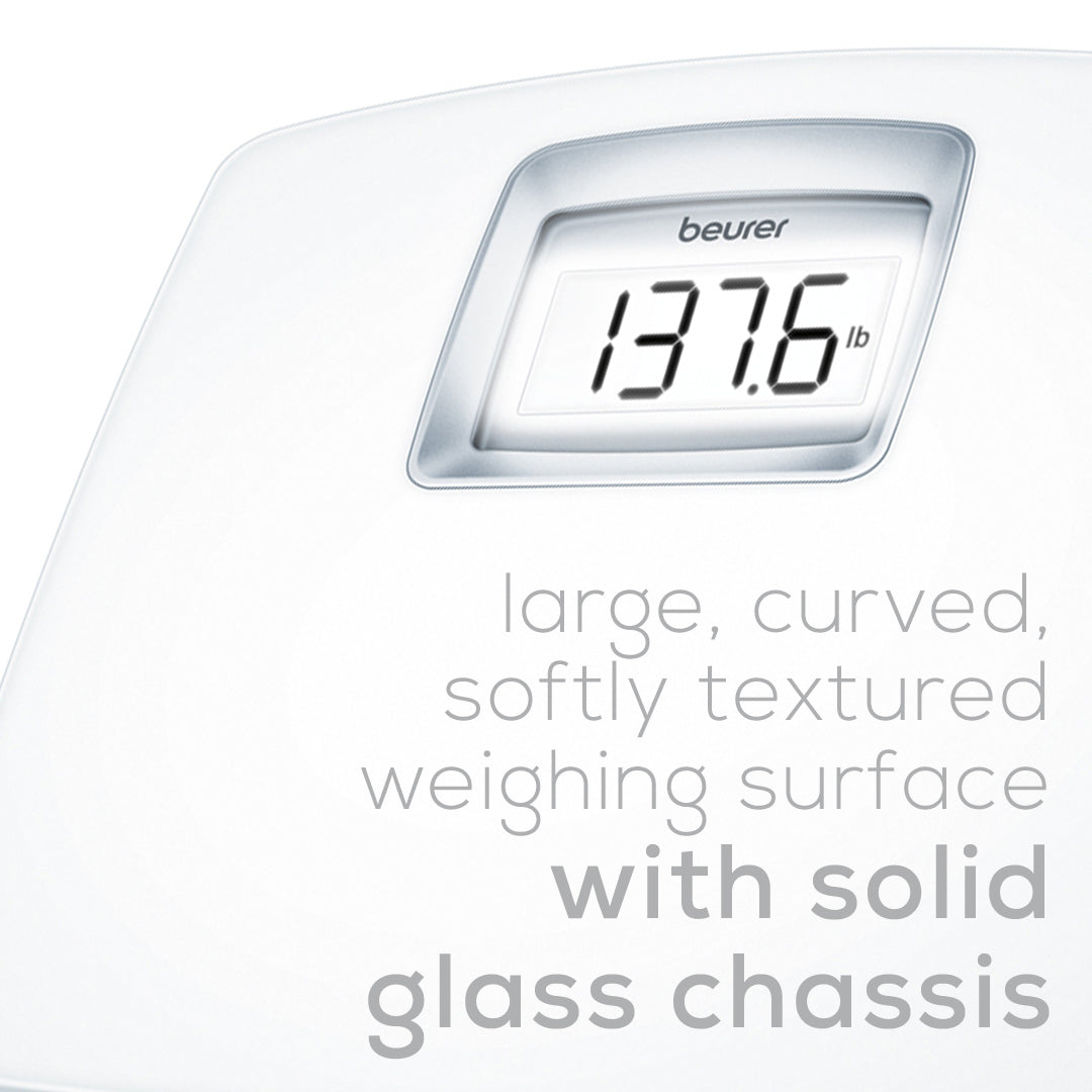 Beurer PS25 Personal Bathroom Scale solid glass surface
