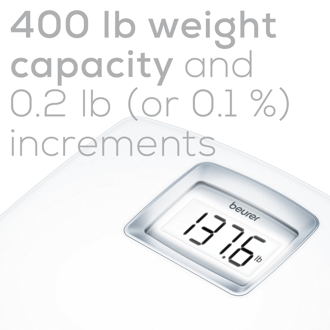 Beurer White LCD Digital Bathroom Scale