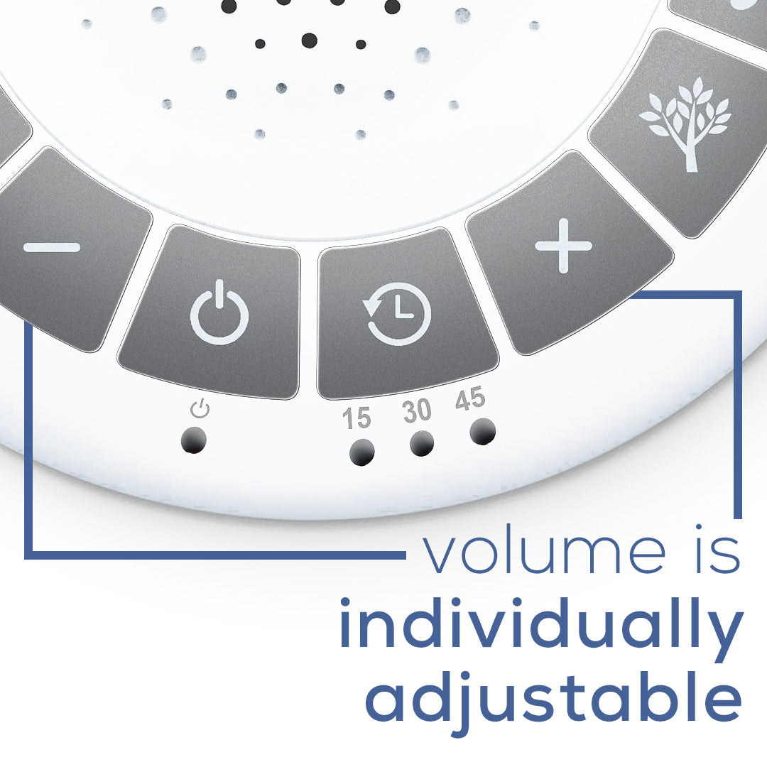 Beurer SL15 Dreamsound Sleep Machine volume is individually adjustable 