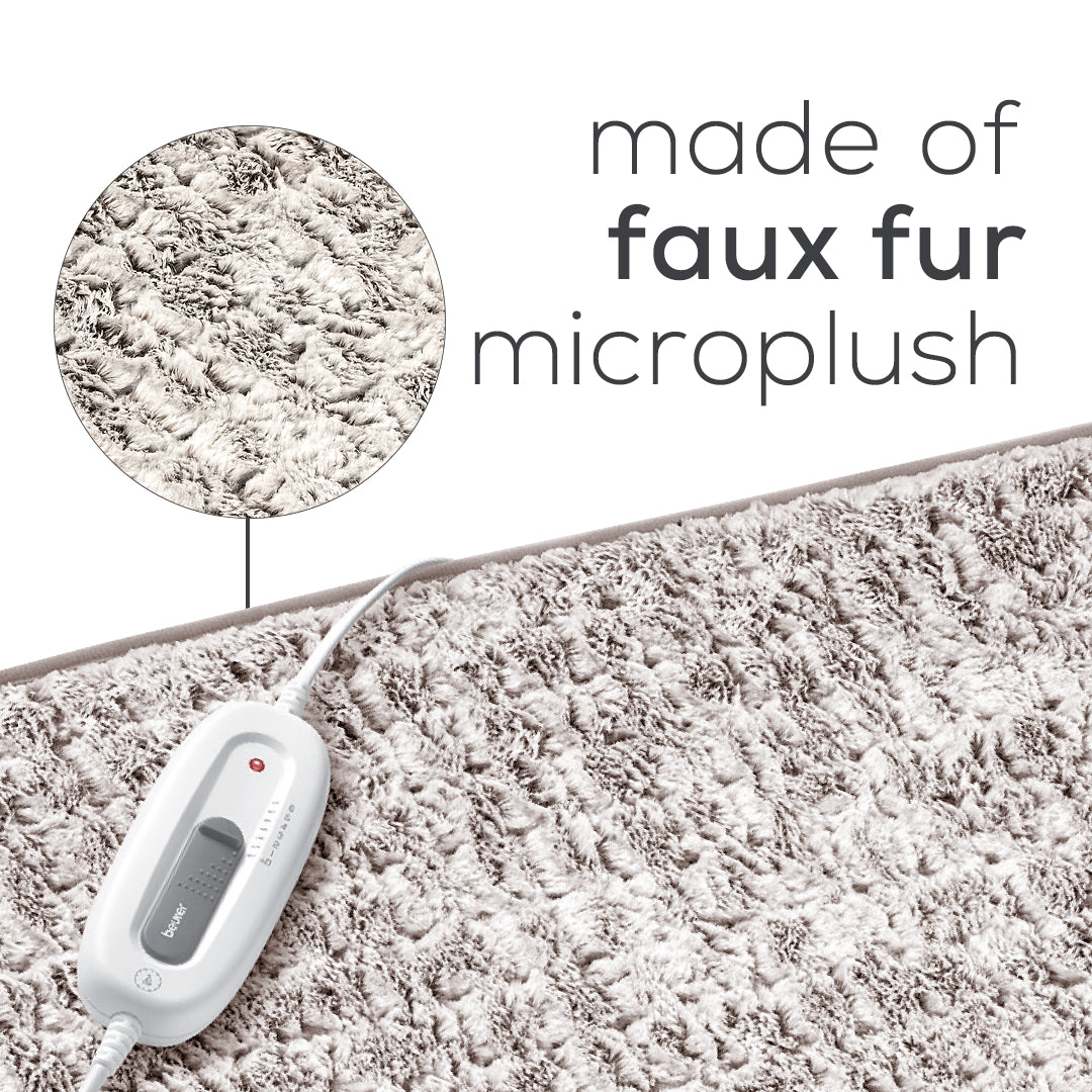 Beurer Nordic Line XL Faux Fur Heating Pad, UHP26N made of faux fur microplush