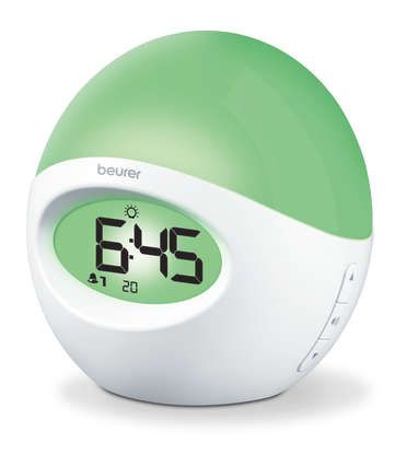 Réveil Lumineux Beurer WL 65 - Simulation Lever/coucher Soleil - Station Recharge Qi 10W - Lampe De Chevet à Couleurs Réglables - 3 En 1