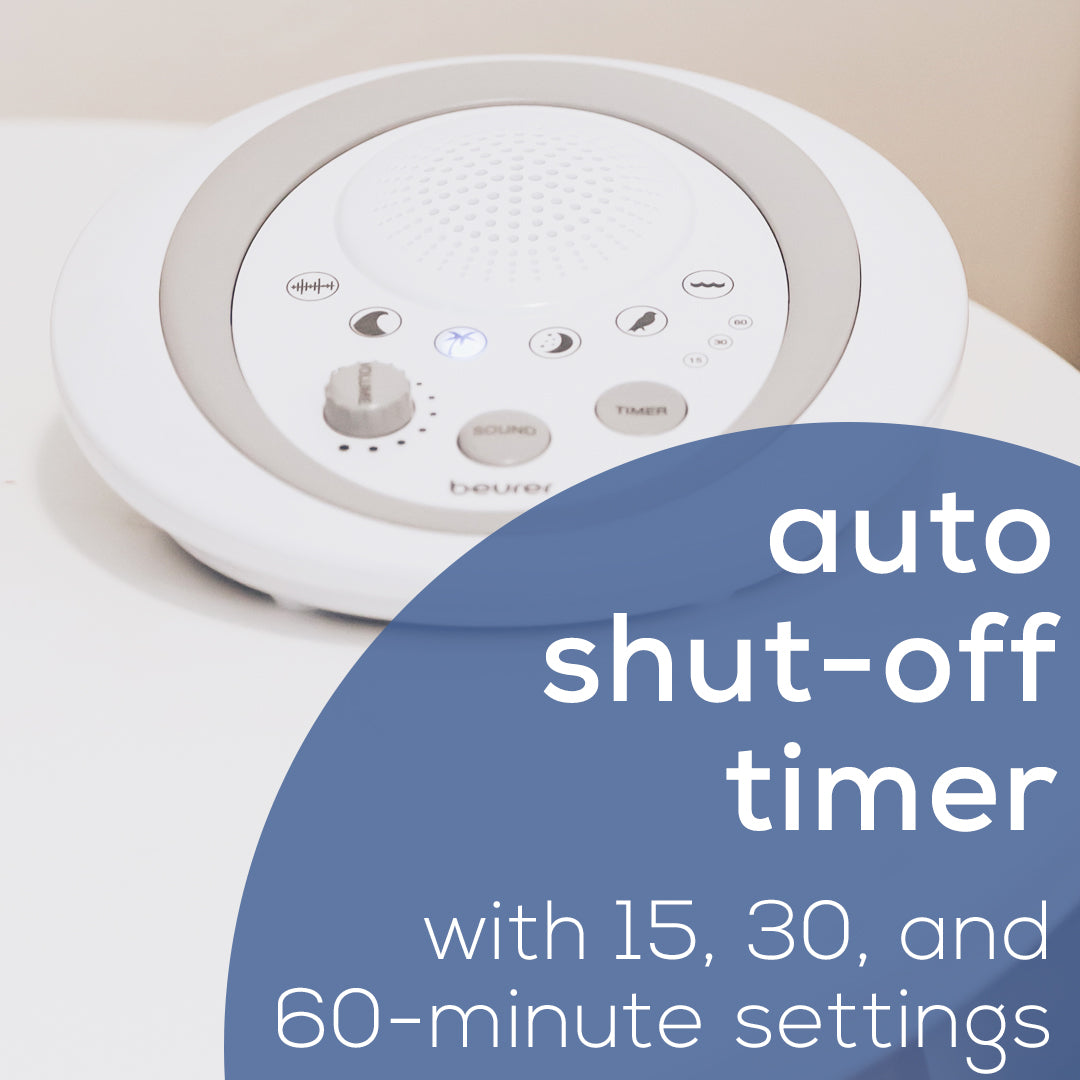 Beurer White Noise Machine, WN50 auto shut off timer with 15 30 and 60 minute settings