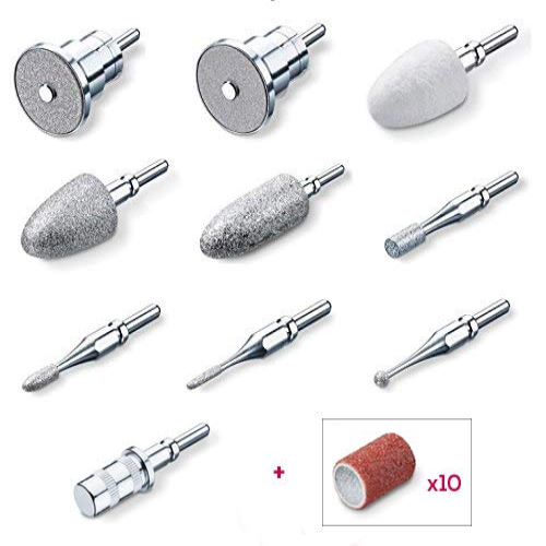 m62 drill replacement tips Beurer Replacement Attachment Set for MP62 - 10 Attachments + 10 Sanding Bands, MP62 RP
